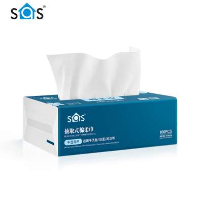 Factory wholesale best price disposable dry or wet use soft pack facial cotton tissue