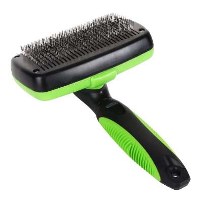 Pet hair shedding  grooming slicker brush self cleaning comb for dog